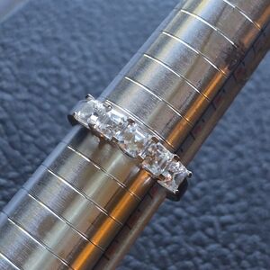 Silver and Diamond Gemstone Ring